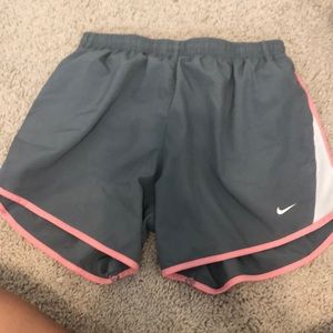 grey and pink nike shorts